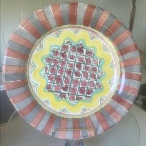 McKenzie Childs Vintage Hand-Painted Decorative Ceramic Plate